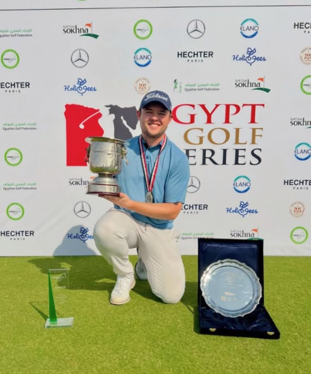 Kristof Ulenaers following his golf shot during a tournament