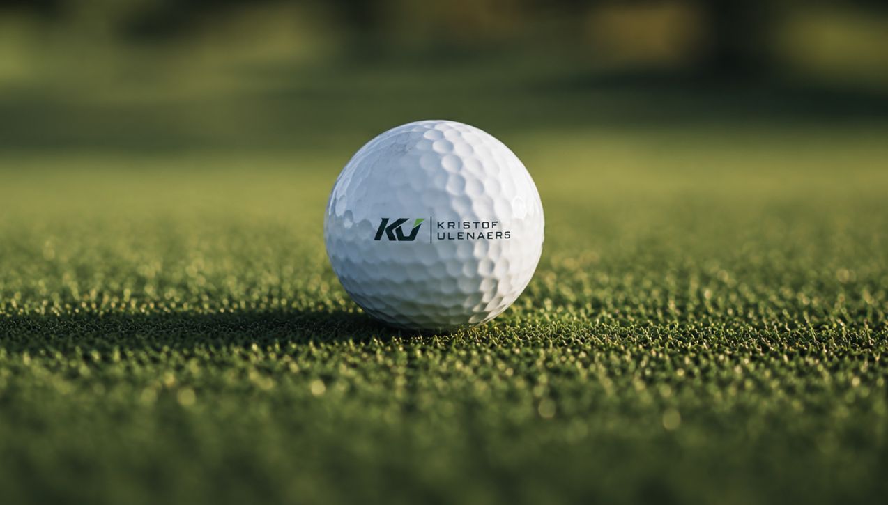 Golf ball on the green during professional golf practice